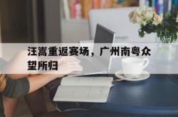 乐鱼体育APP-汪嵩重返赛场，广州南粤众望所归